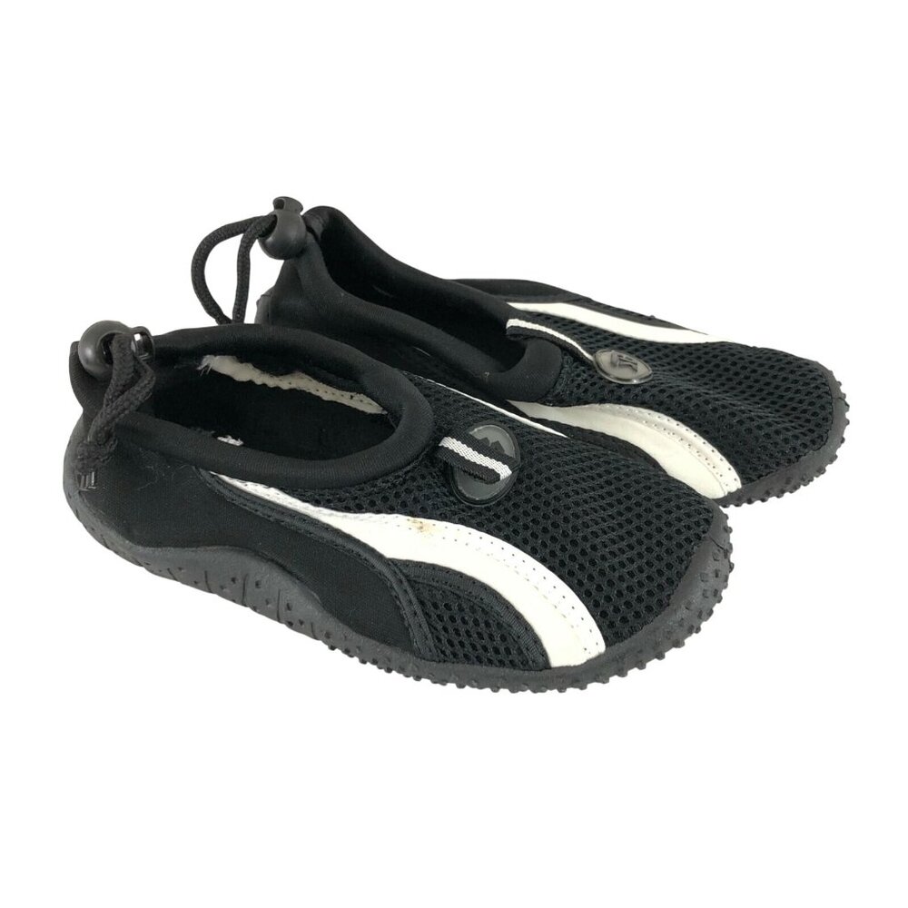 Star Bay Boys Water Shoes Mesh Slip On Drawstring Black White Size 13